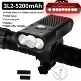 20000 Lums Bicycle Light USB Rechargeable Bike Light