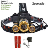 50000 LM Fishing Hunting Lighting Bicycle Light Flashlight Torch