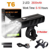 NEWBOLER 5200mAh Bike Light Kit T6 L2 Flashlight For Bicycle 2400 Lumen Led Lantern USB Headlight Mount Bracket Cycle Fornt Lamp