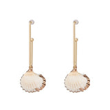 New Sea Shell Pendant Earrings Gold