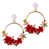 New Boho White Imitation Pearl Round Circle Hoop Earrings