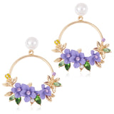 New Boho White Imitation Pearl Round Circle Hoop Earrings