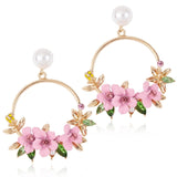 New Boho White Imitation Pearl Round Circle Hoop Earrings