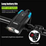 4000 MAh Smart Induction Bicycle Front Light USB Set
