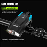 4000 MAh Smart Induction Bicycle Front Light USB Set