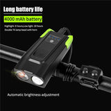 4000 MAh Smart Induction Bicycle Front Light USB Set