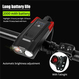 4000 MAh Smart Induction Bicycle Front Light USB Set