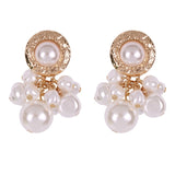 New Boho White Imitation Pearl Round Circle Hoop Earrings
