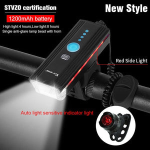 4000 MAh Smart Induction Bicycle Front Light USB Set