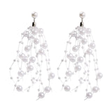 New Boho White Imitation Pearl Round Circle Hoop Earrings
