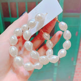 Fashion Simulated Pearl Statement Big Small Hoop Earrings