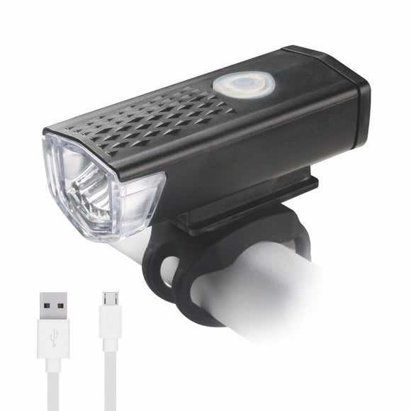 USB Rechargeable 300 Lumen 3 Mode Bicycle Front Light