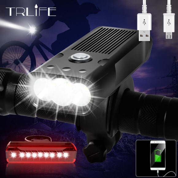 20000 Lums Bicycle Light USB Rechargeable Bike Light