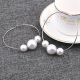 Fashion Simulated Pearl Statement Big Small Hoop Earrings