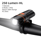 ROCKBROS Bike Light Rainproof USB Rechargeable LED 2000mAh MTB Front Lamp Headlight Aluminum Ultralight Flashlight Bicycle Light