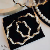 Luxury Exaggerated Big Circle Imitation Pearl Earrings