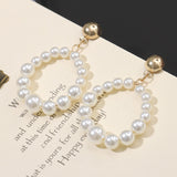 Luxury Exaggerated Big Circle Imitation Pearl Earrings