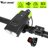 4000 MAh Smart Induction Bicycle Front Light USB Set
