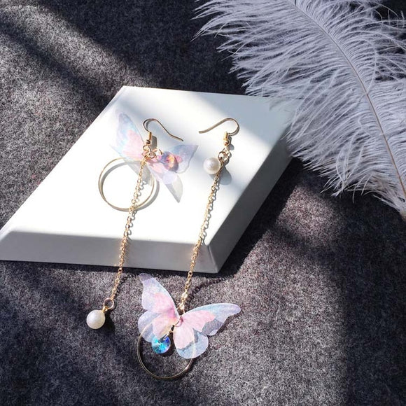 2019 Korea Retro Butterfly Imitation Pearl Earring's