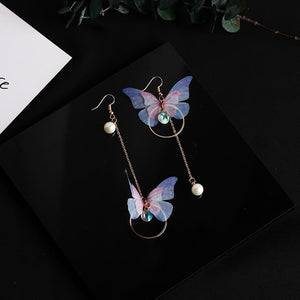 2019 Korea Retro Butterfly Imitation Pearl Earring's