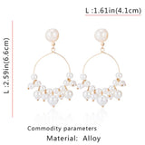 New Boho White Imitation Pearl Round Circle Hoop Earrings