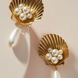 New Boho White Imitation Pearl Round Circle Hoop Earrings