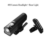 ROCKBROS 400LM Bike Light Headlight Bicycle Handlebar Front Lamp MTB Rode Cycling USB Rechargeable Flashlight Safety Tail Light