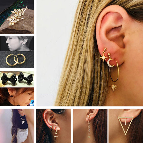Stud Earrings Simulated Pearls Crystal