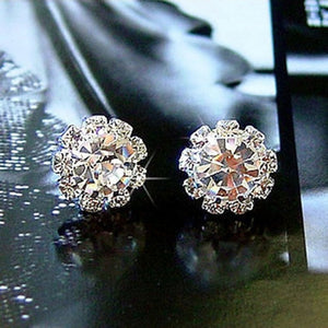Stud Earrings Simulated Pearls Crystal