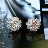 Stud Earrings Simulated Pearls Crystal
