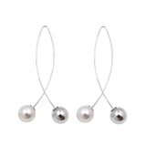 Stud Earrings Simulated Pearls Crystal