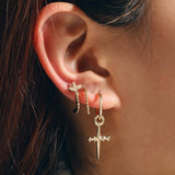 Stud Earrings Simulated Pearls Crystal