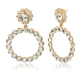 AENSOA Trendy Crystal Round Pendant Drop Earrings 2019