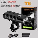 NEWBOLER 5200mAh Bike Light Kit T6 L2 Flashlight For Bicycle 2400 Lumen Led Lantern USB Headlight Mount Bracket Cycle Fornt Lamp