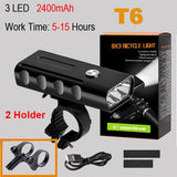 NEWBOLER 5200mAh Bike Light Kit T6 L2 Flashlight For Bicycle 2400 Lumen Led Lantern USB Headlight Mount Bracket Cycle Fornt Lamp