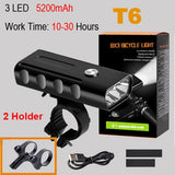NEWBOLER 5200mAh Bike Light Kit T6 L2 Flashlight For Bicycle 2400 Lumen Led Lantern USB Headlight Mount Bracket Cycle Fornt Lamp