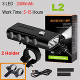 NEWBOLER 5200mAh Bike Light Kit T6 L2 Flashlight For Bicycle 2400 Lumen Led Lantern USB Headlight Mount Bracket Cycle Fornt Lamp