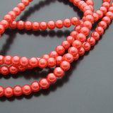 Glass Dyeing Color Round Imitation Pearl Earring's