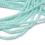 Glass Dyeing Color Round Imitation Pearl Earring's