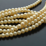 Glass Dyeing Color Round Imitation Pearl Earring's