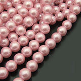 Glass Dyeing Color Round Imitation Pearl Earring's