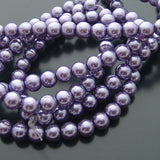 Glass Dyeing Color Round Imitation Pearl Earring's