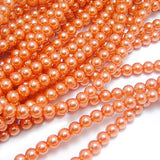 Glass Dyeing Color Round Imitation Pearl Earring's