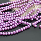 Glass Dyeing Color Round Imitation Pearl Earring's