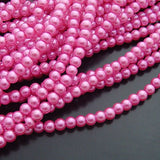 Glass Dyeing Color Round Imitation Pearl Earring's