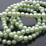 Glass Dyeing Color Round Imitation Pearl Earring's