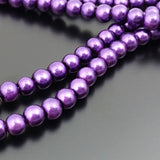 Glass Dyeing Color Round Imitation Pearl Earring's
