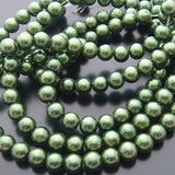 Glass Dyeing Color Round Imitation Pearl Earring's