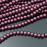 Glass Dyeing Color Round Imitation Pearl Earring's