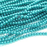 Glass Dyeing Color Round Imitation Pearl Earring's